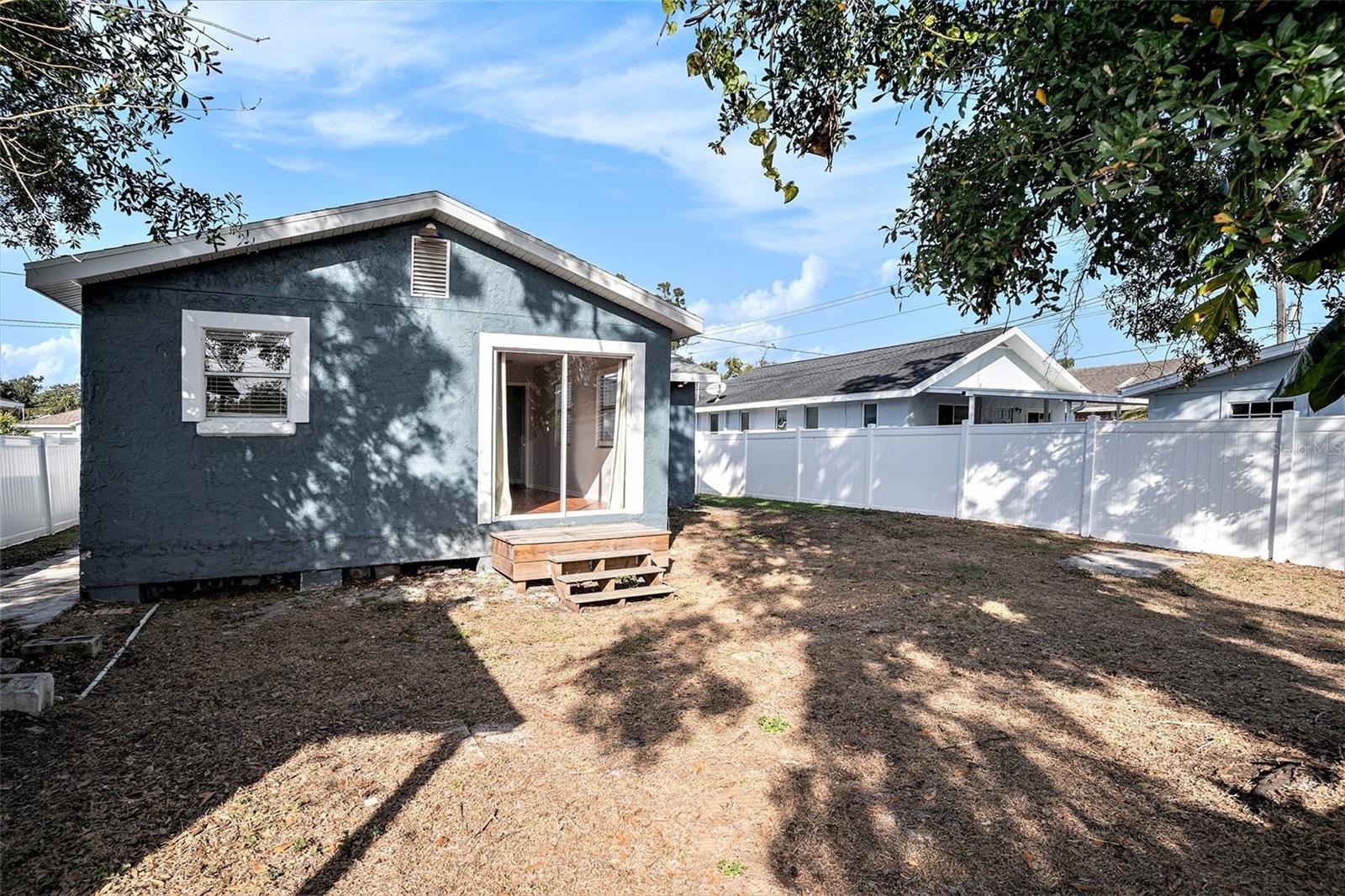 Huge fenced in backyard
