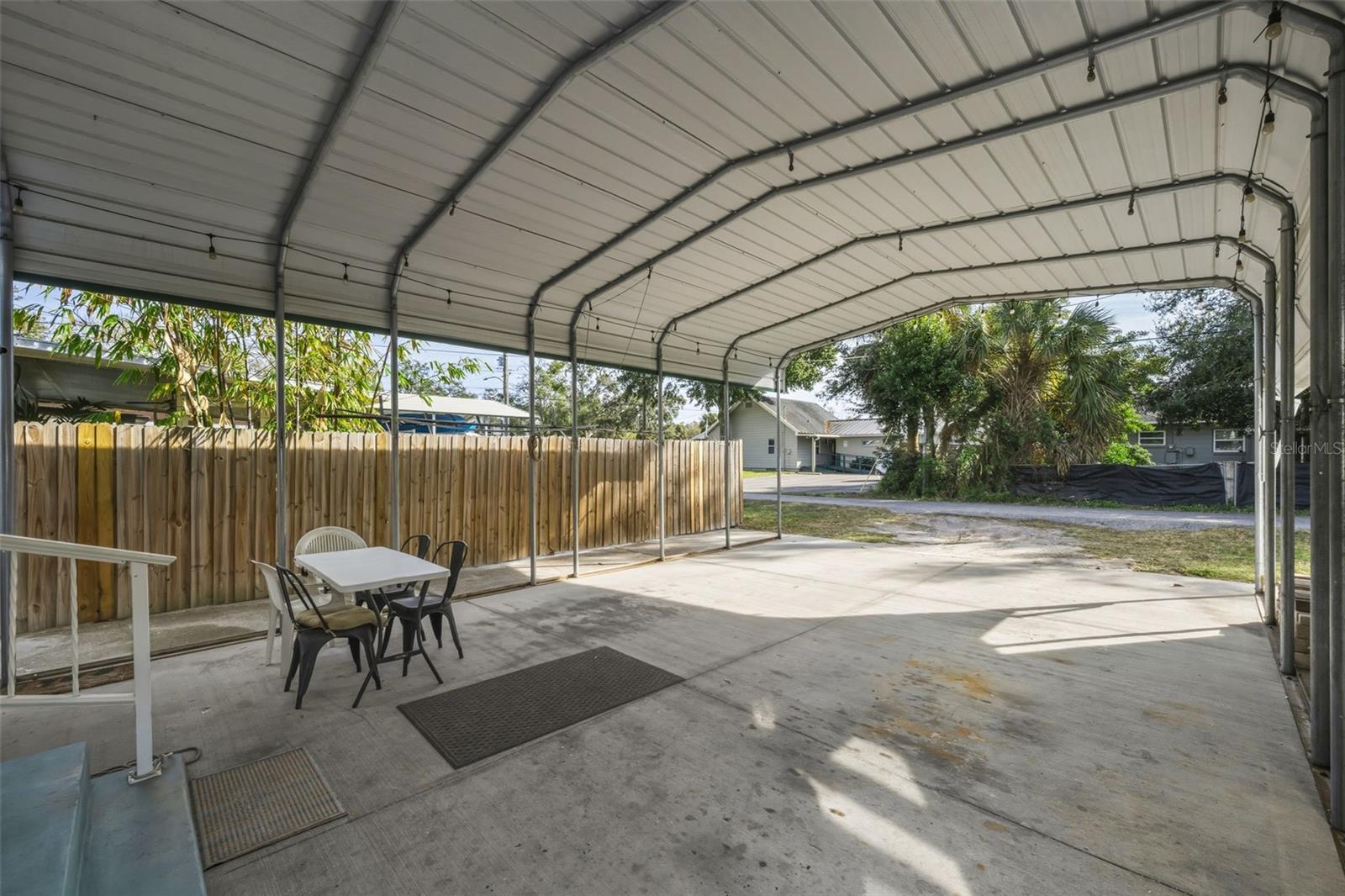 Carport/storage/entertaining area in the shade