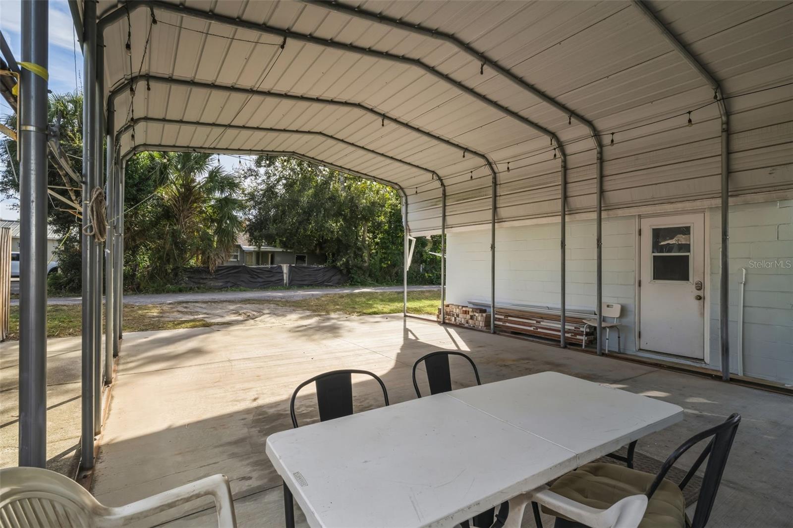 Carport/storage/entertaining area in the shade