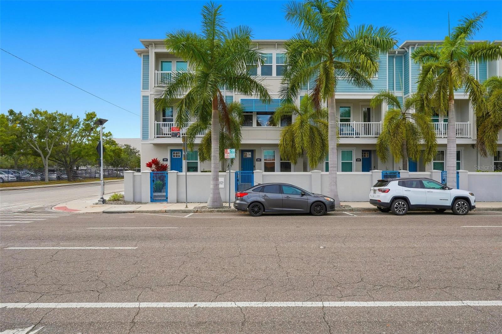 This downtown St Pete townhome unit faces 8th Street and offers downtown city views.