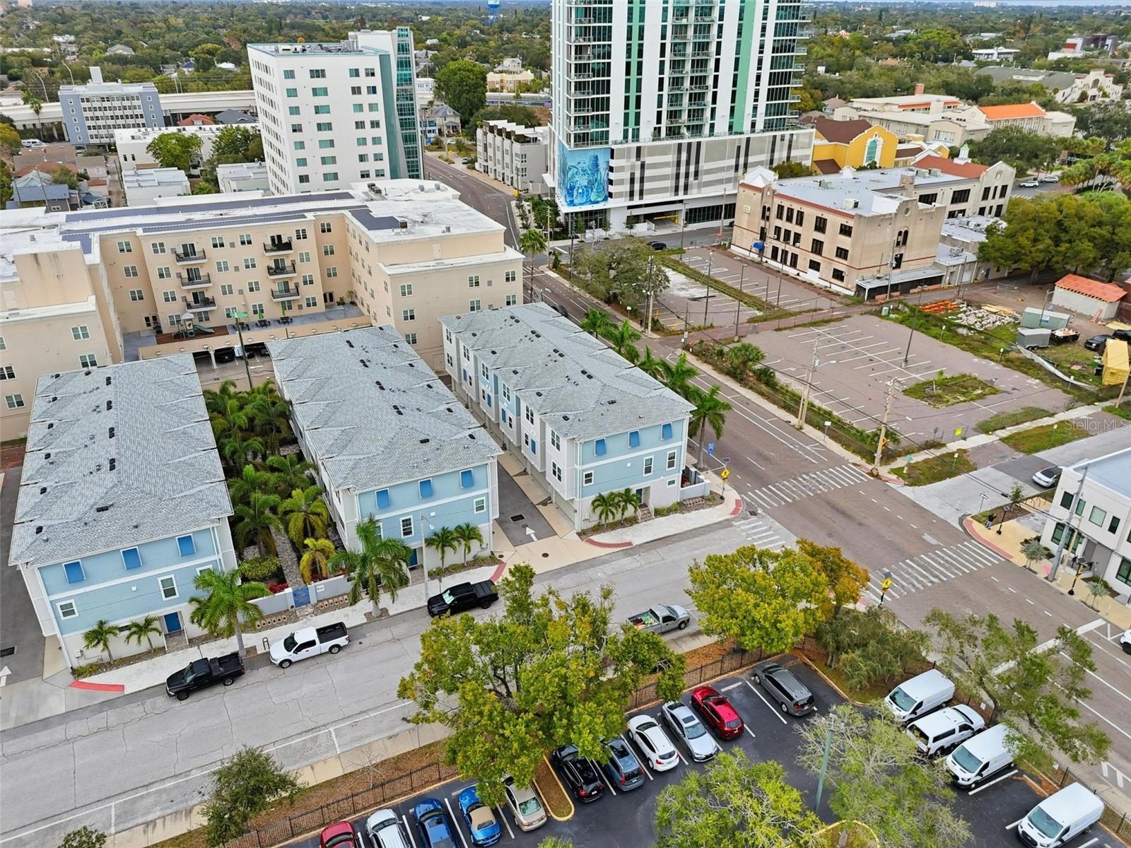 Aerial photo featuring the Burlington community in downtown St Petersburg, Florida.