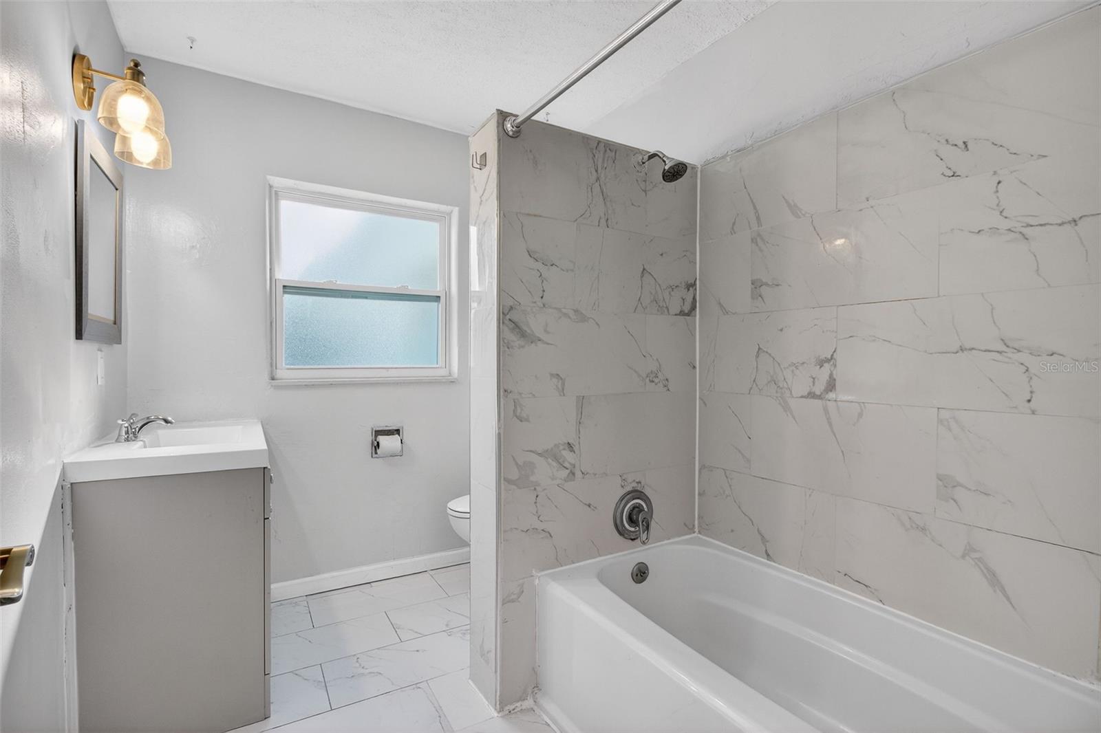 Completely renovated bathroom.