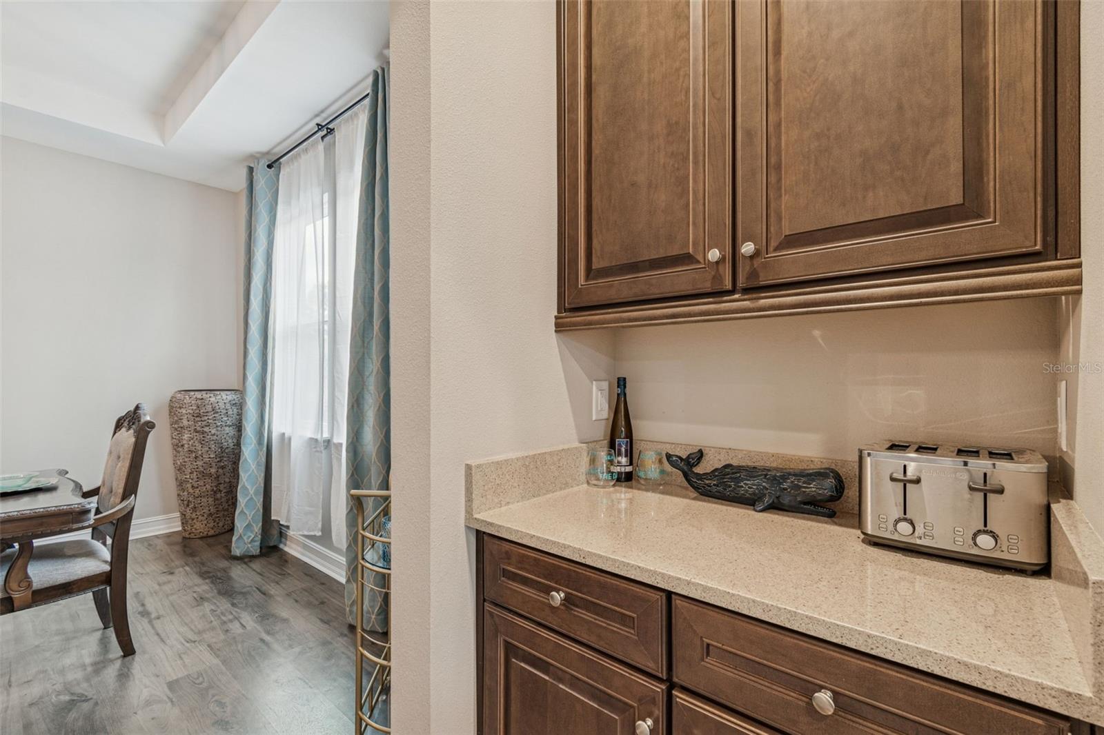 Butler’s pantry connecting the formal dining room to the kitchen