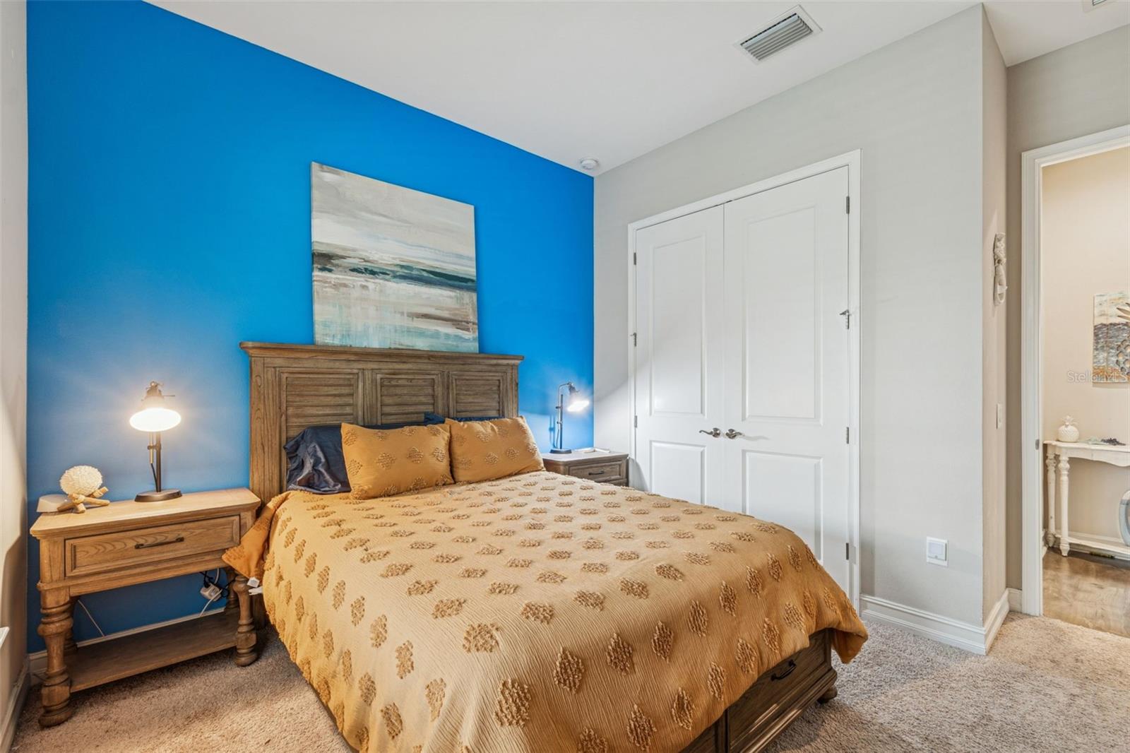 First-floor guest bedroom just off the living room