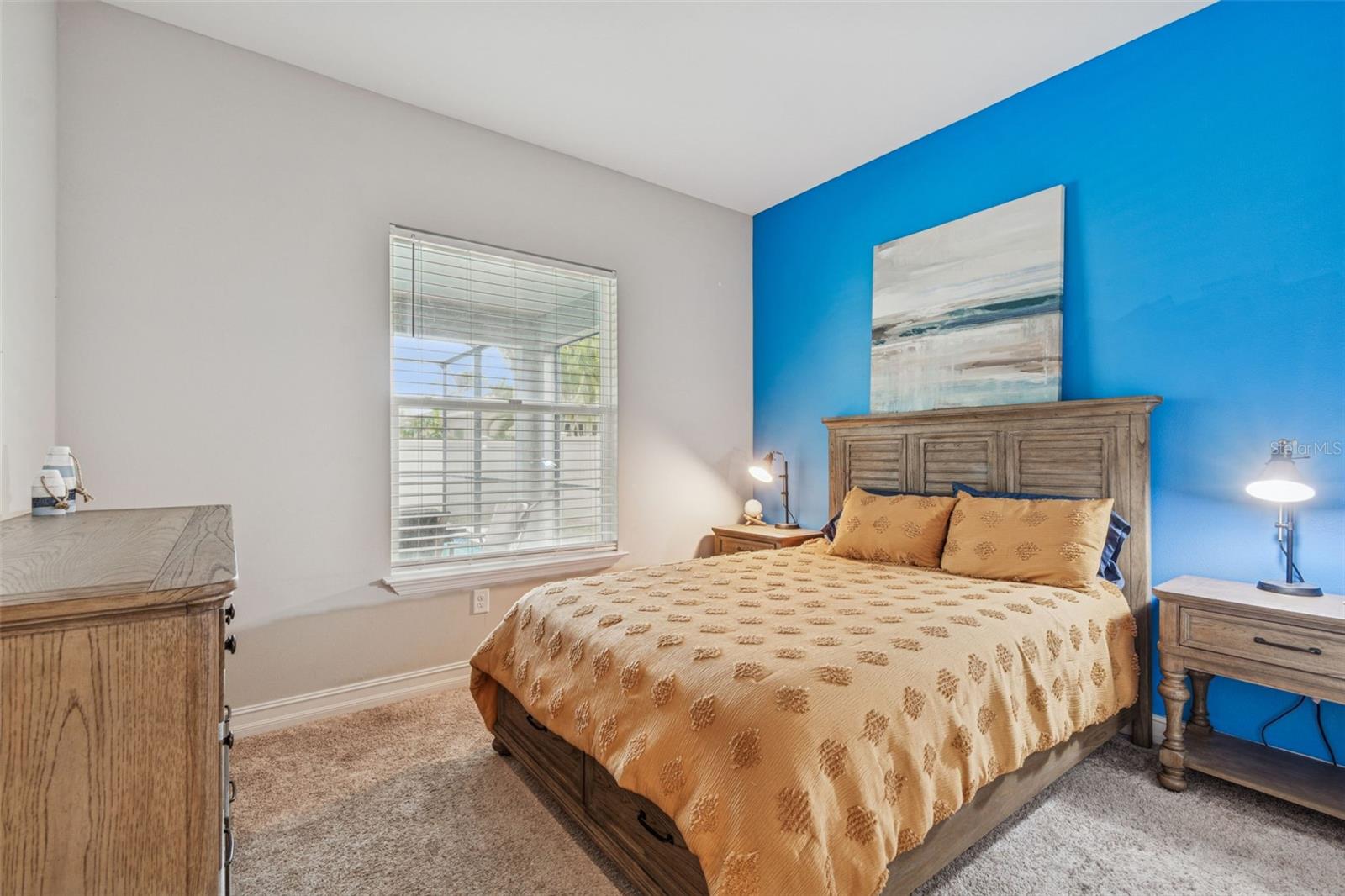First-floor guest bedroom just off the living room