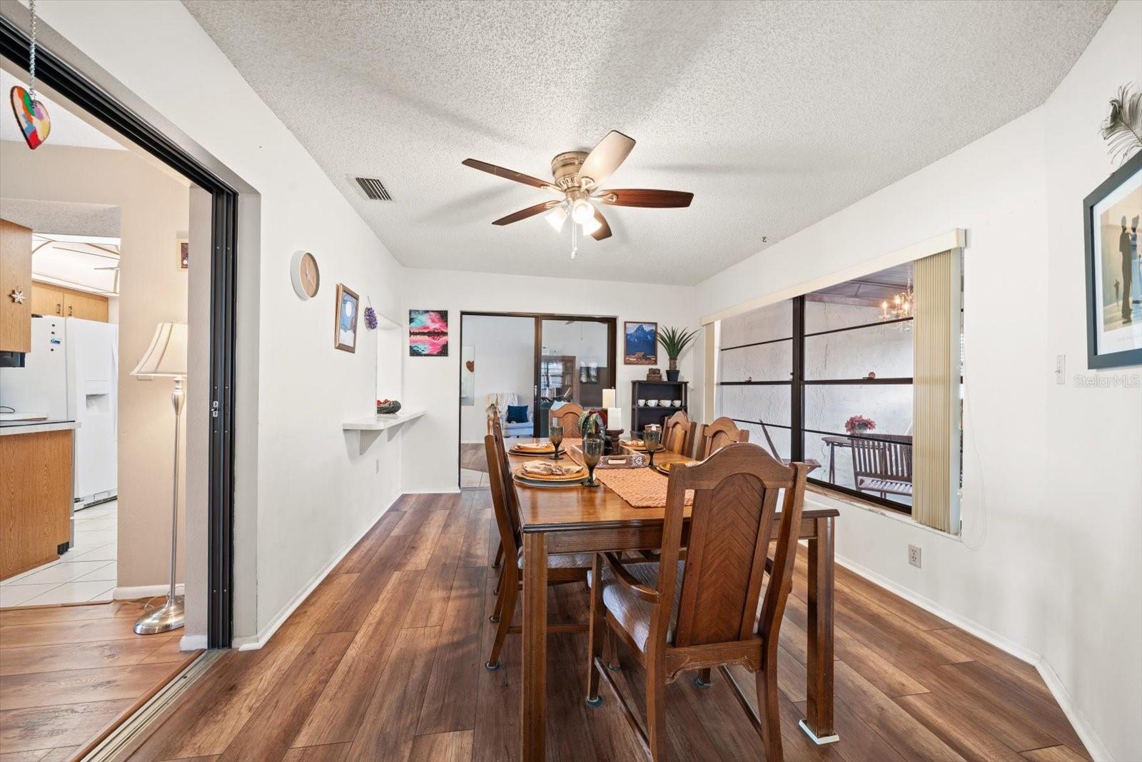 Dining room with many options and central location of the home