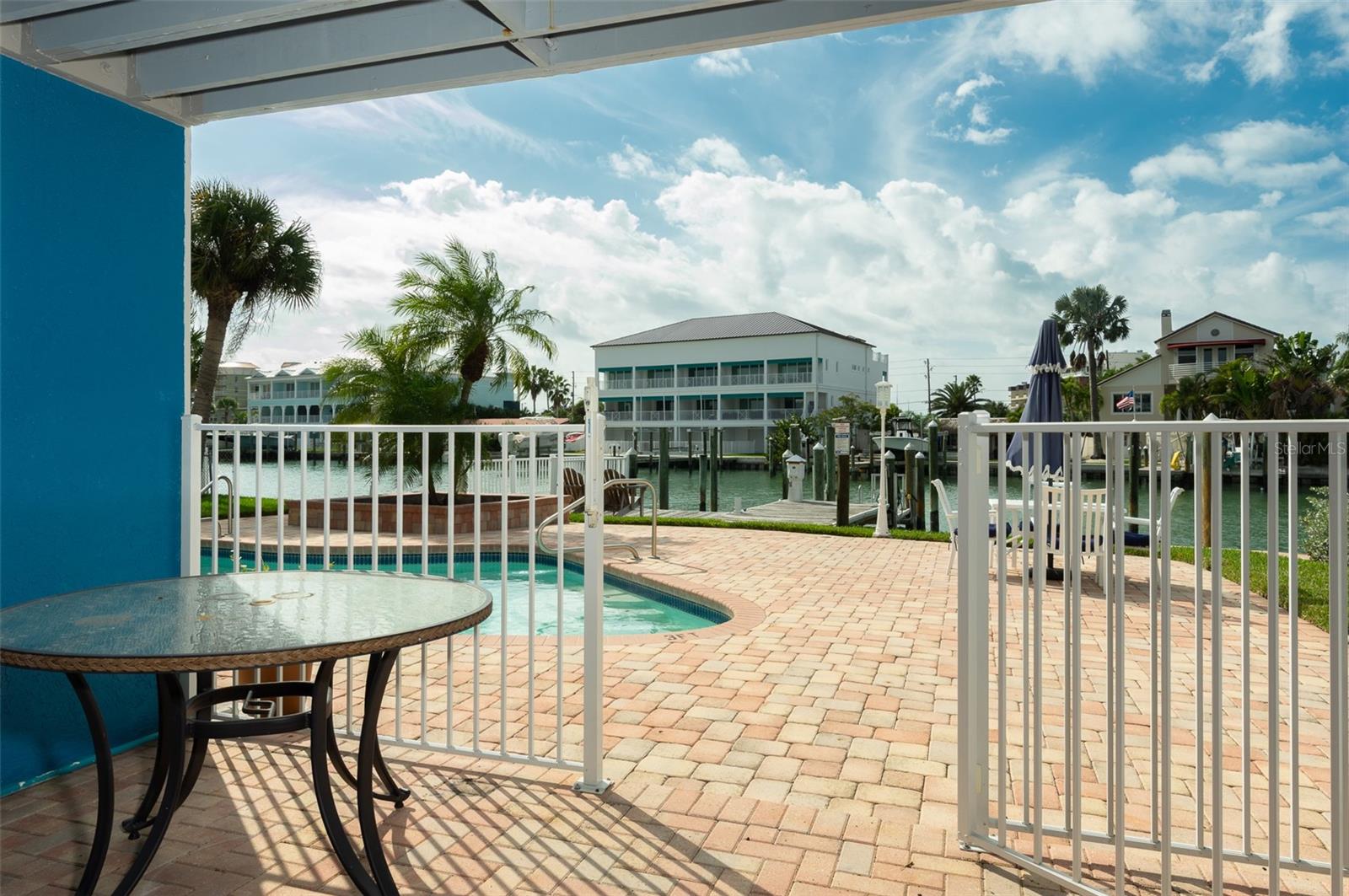 Covered Patio from the Bonus Room with Pool Access