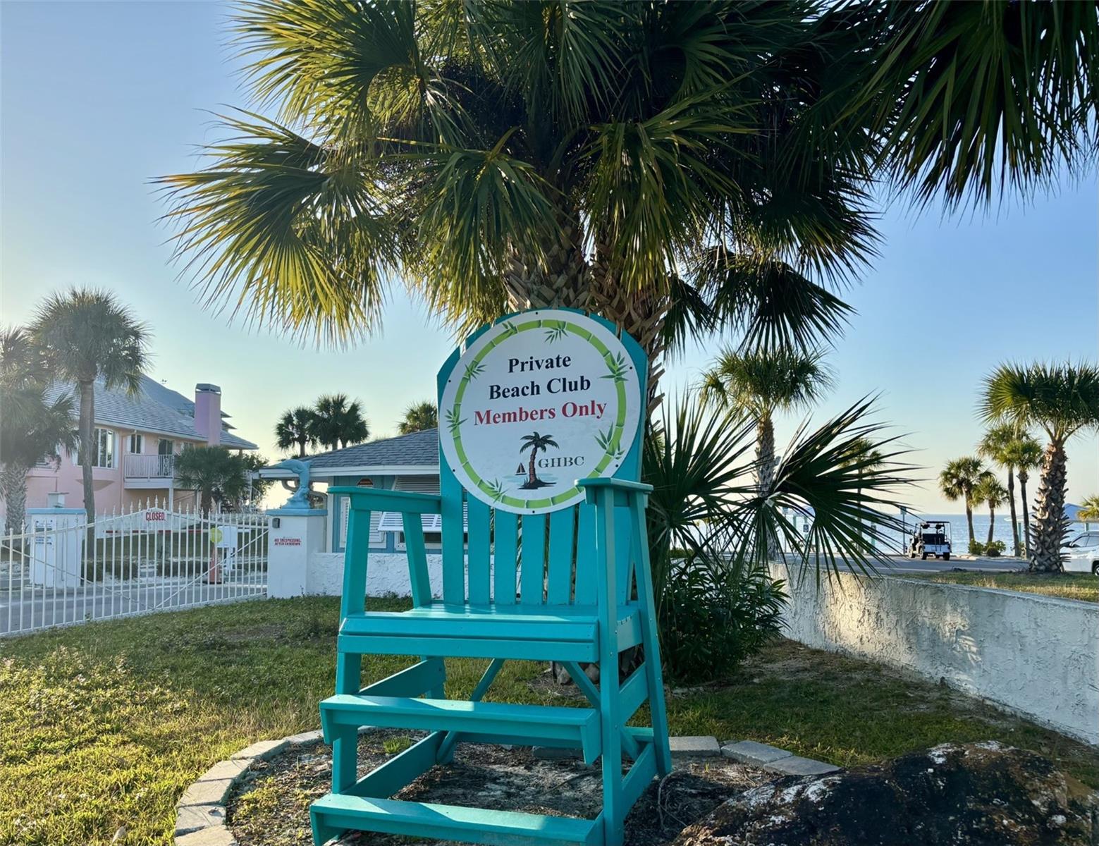 Gated private beach club