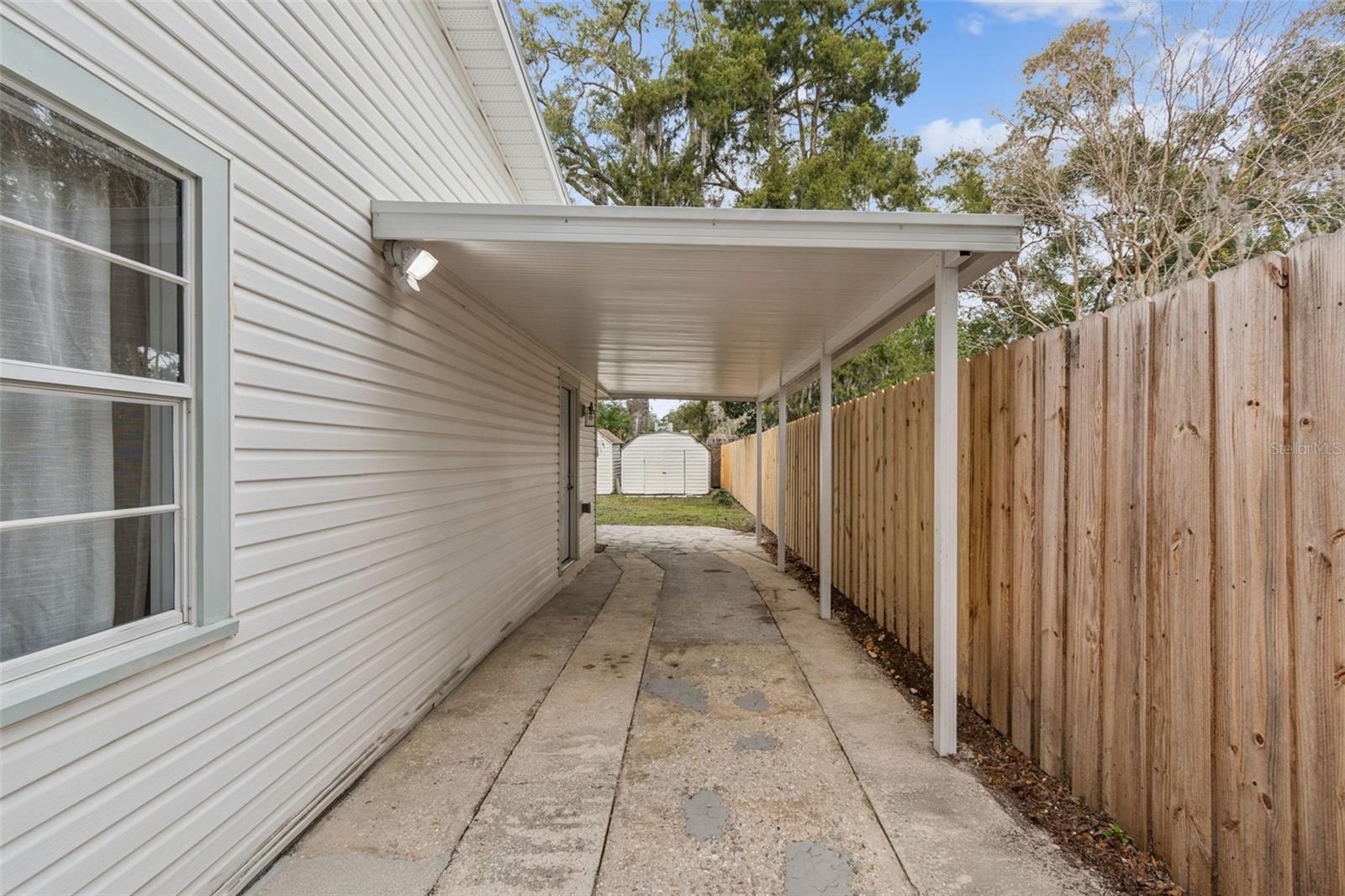 Side covered parking