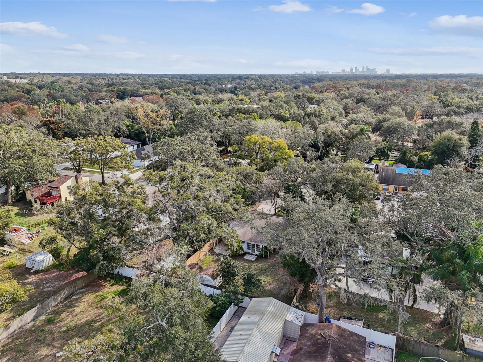Aerial of proximity of home to Downtown Tampa