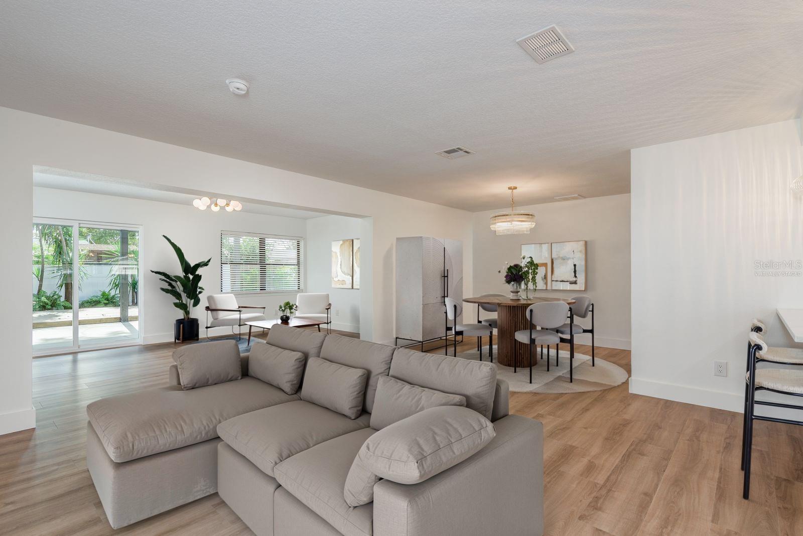 Virtually staged living room