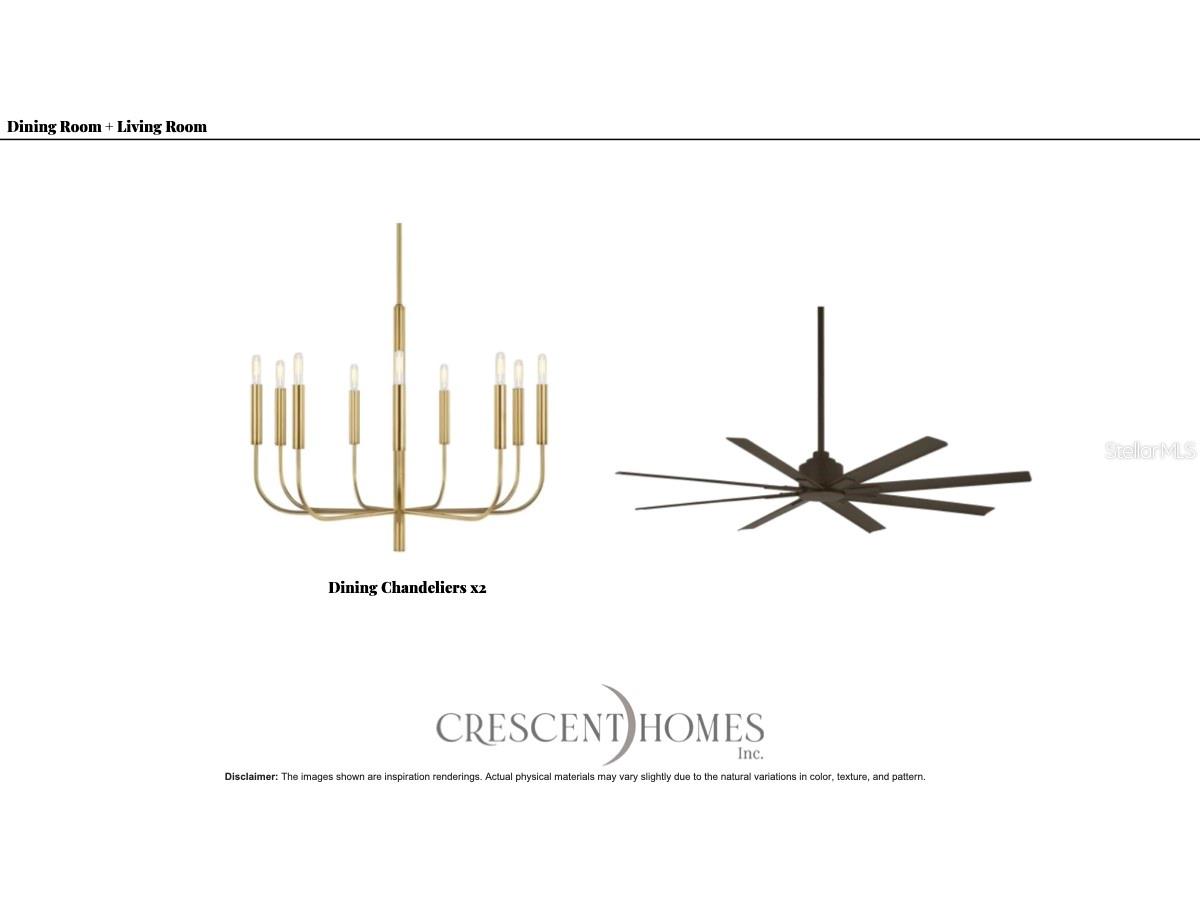 Living Room Fan and Dinning Chandeliers x 2