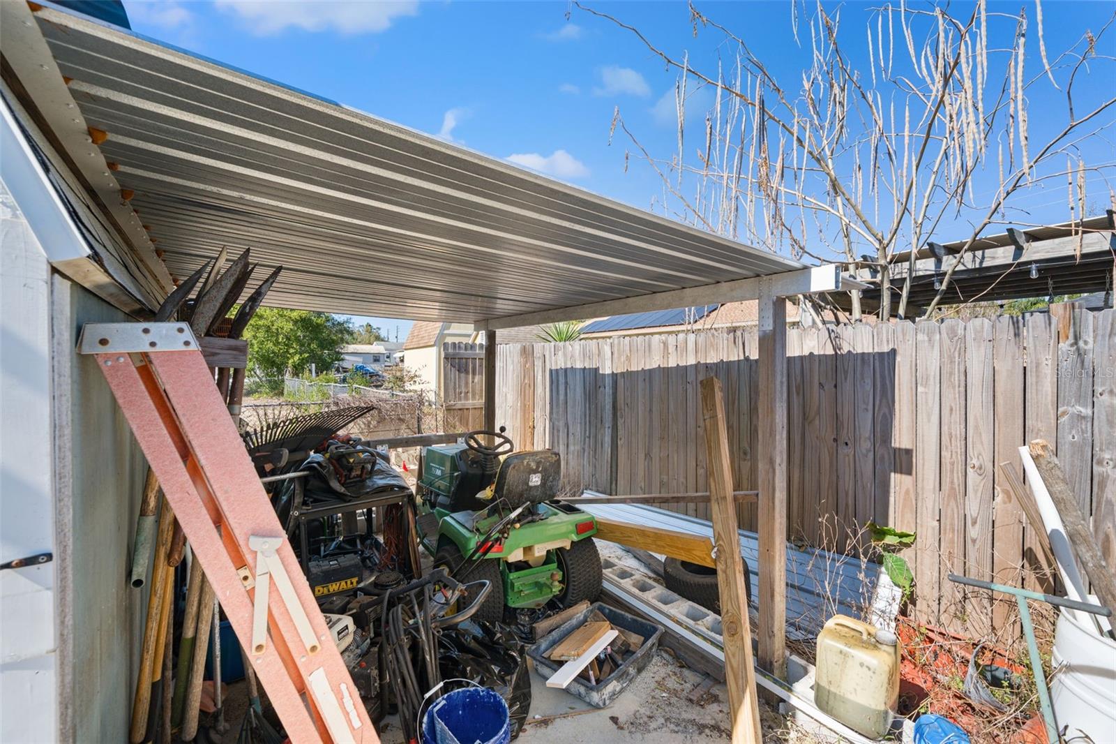 concrete slab covered storage