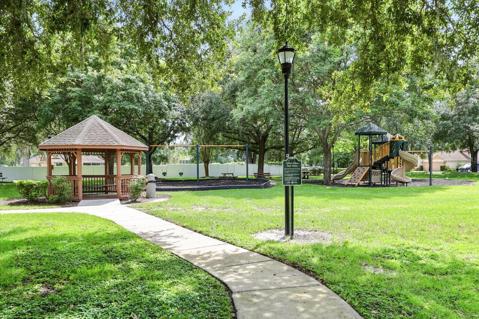 Enjoy community events at the Arbor Lakes park and playground.