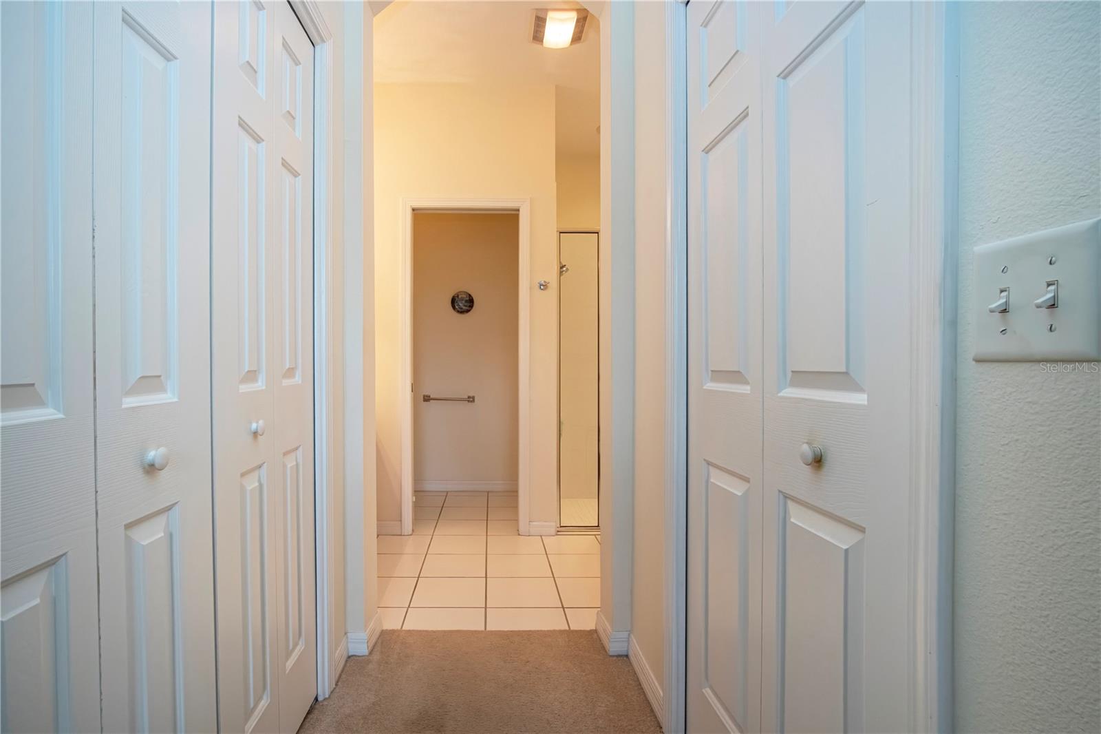 Hallway two walk-in closets