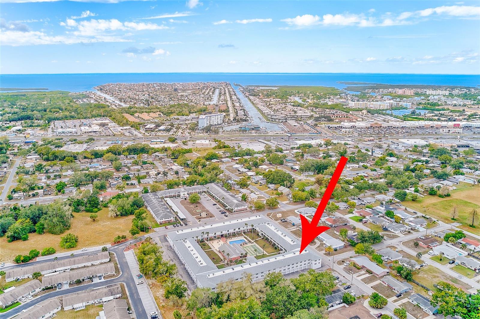 Aerial view of condominium