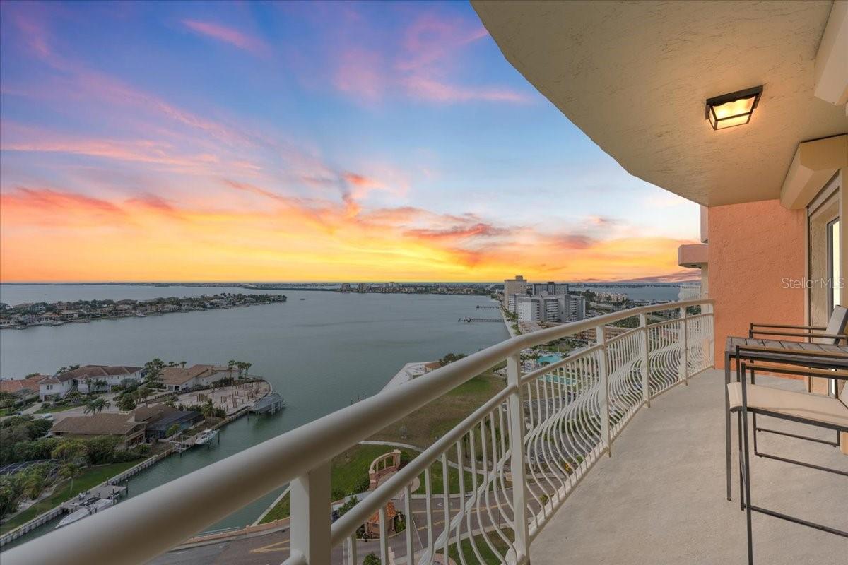 Sunsets from the oversized balcony!