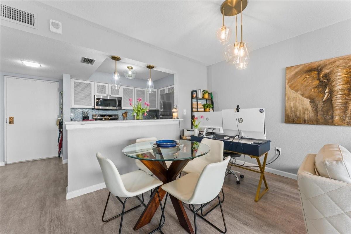 Modern light fixtures compliment the home