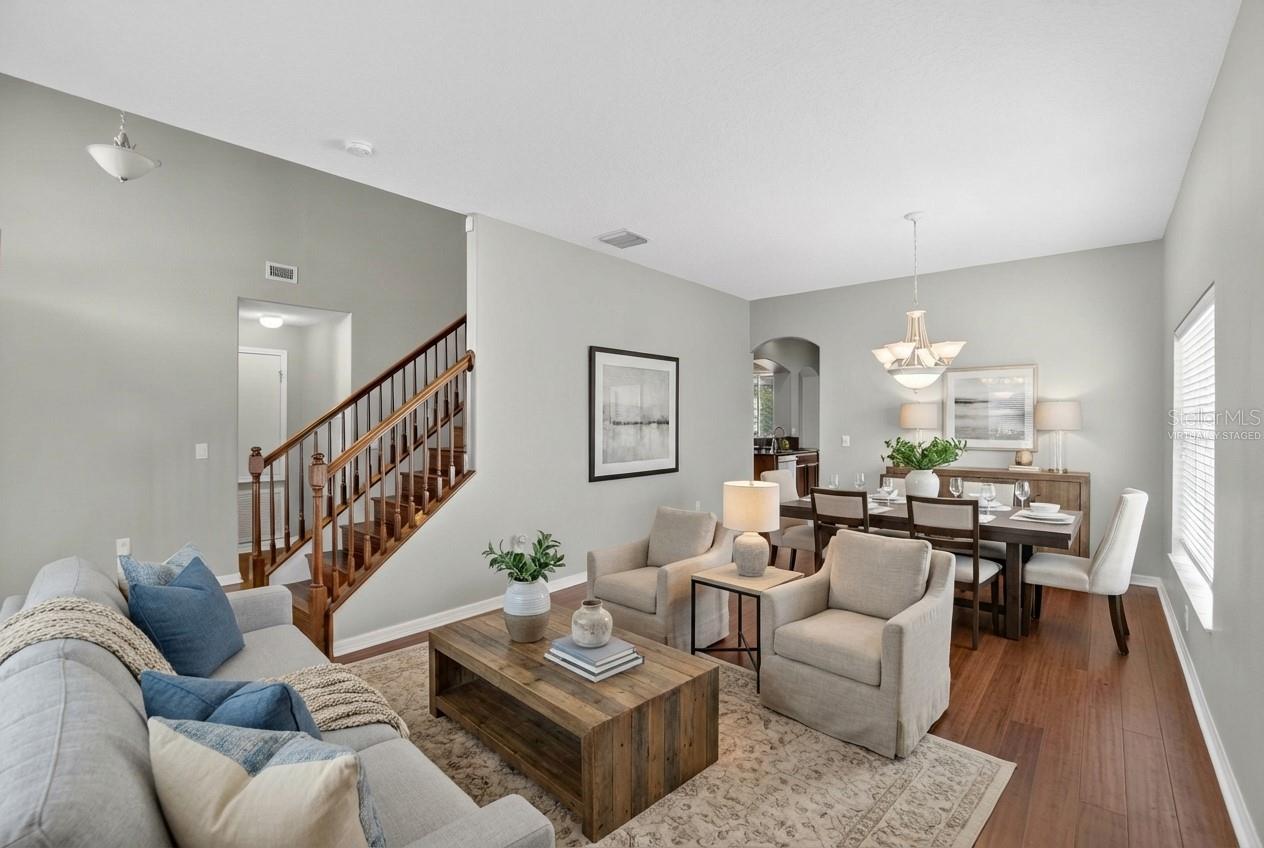 Virtually Staged: Living & Dining area