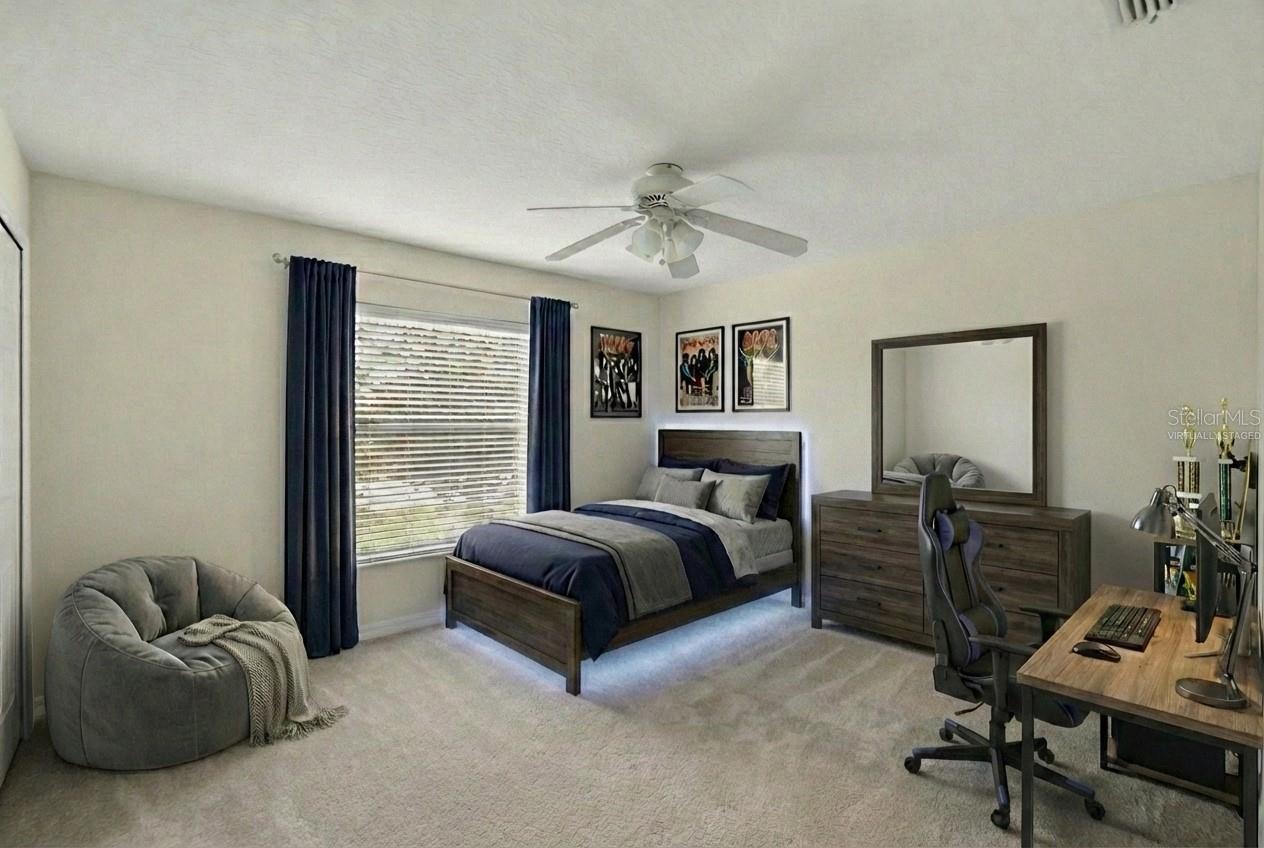 Virtually Staged:  Bedroom 3