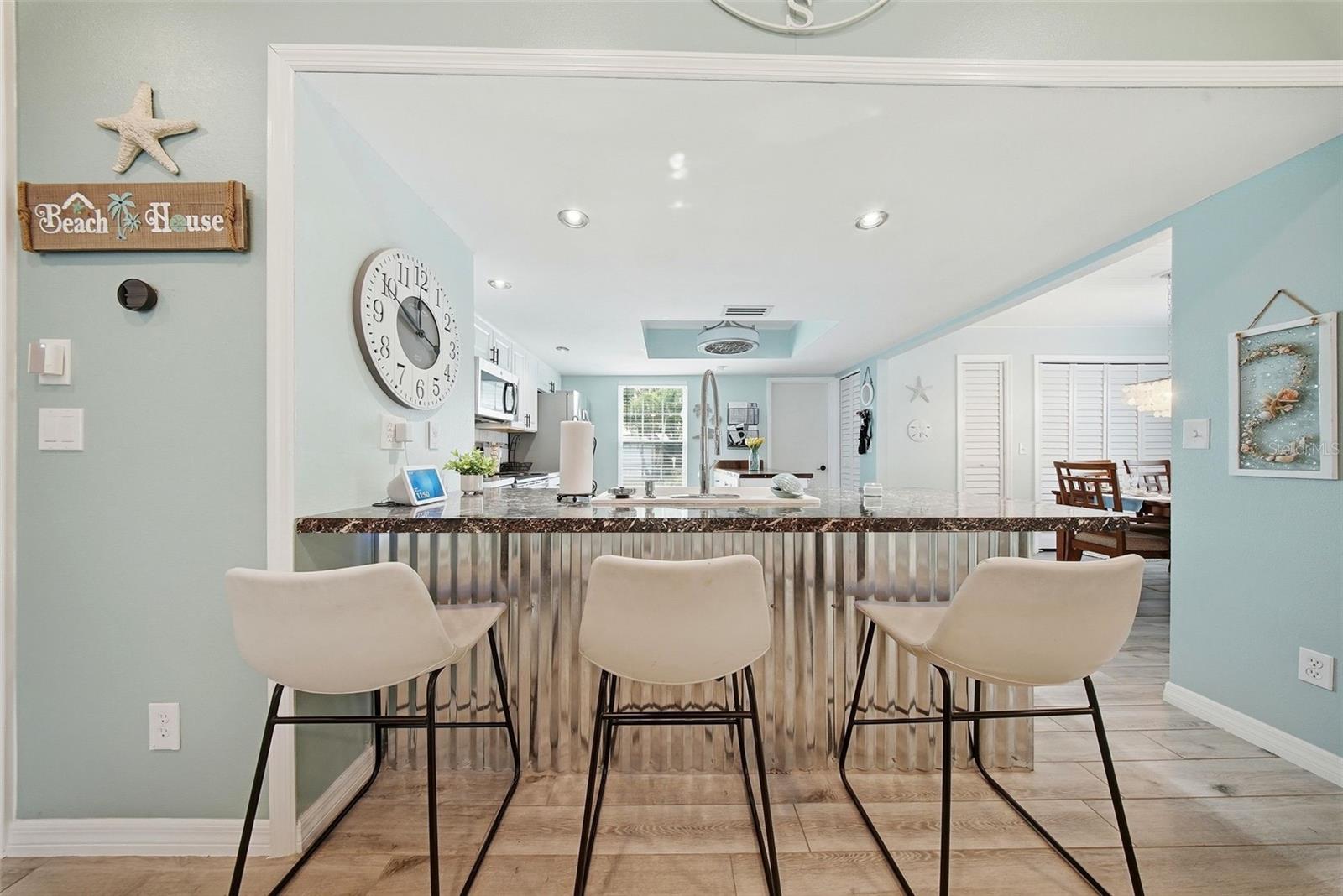 Bar Stools into Kitchen