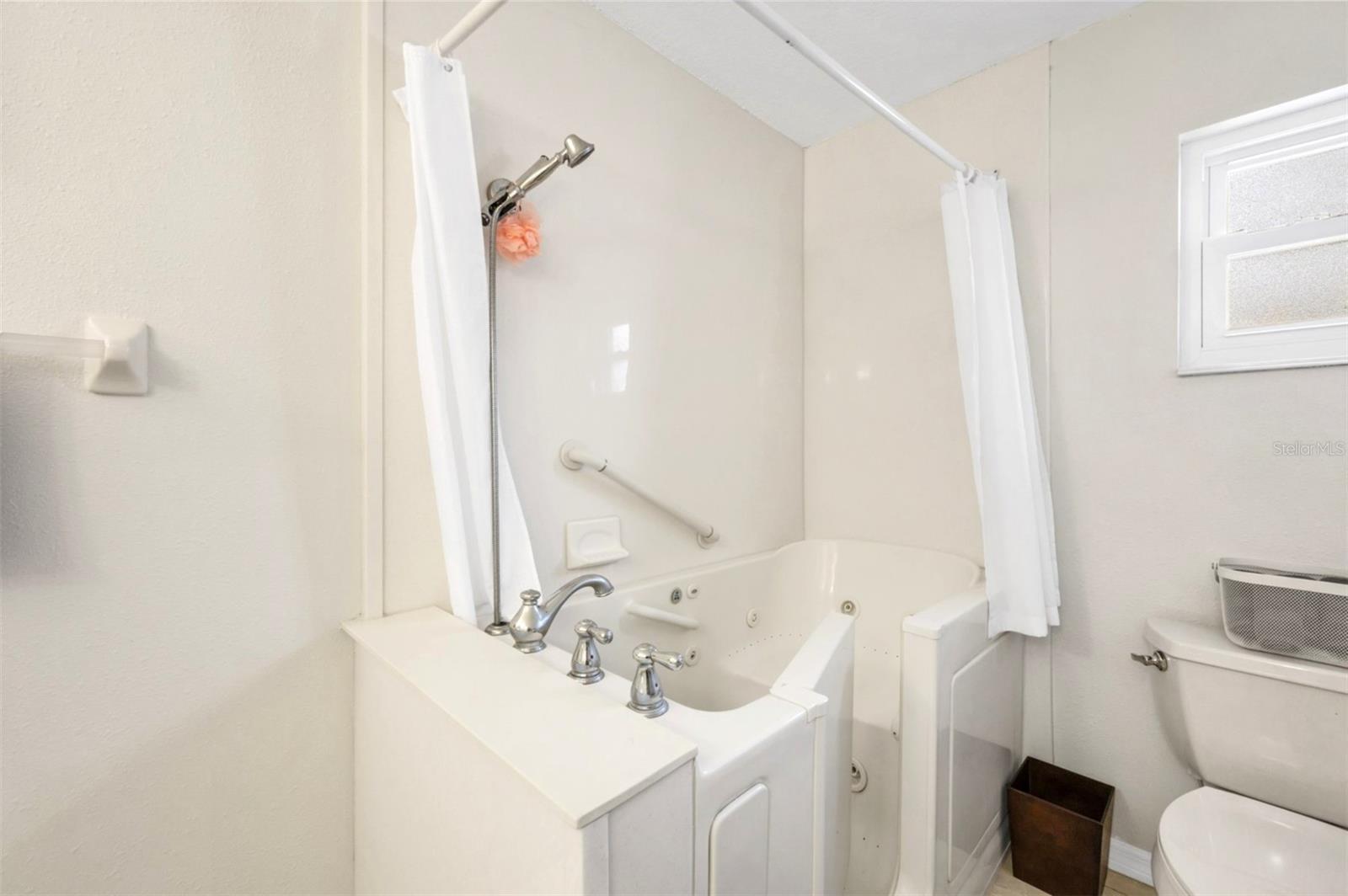 Master bath therapeutic tub and shower combo