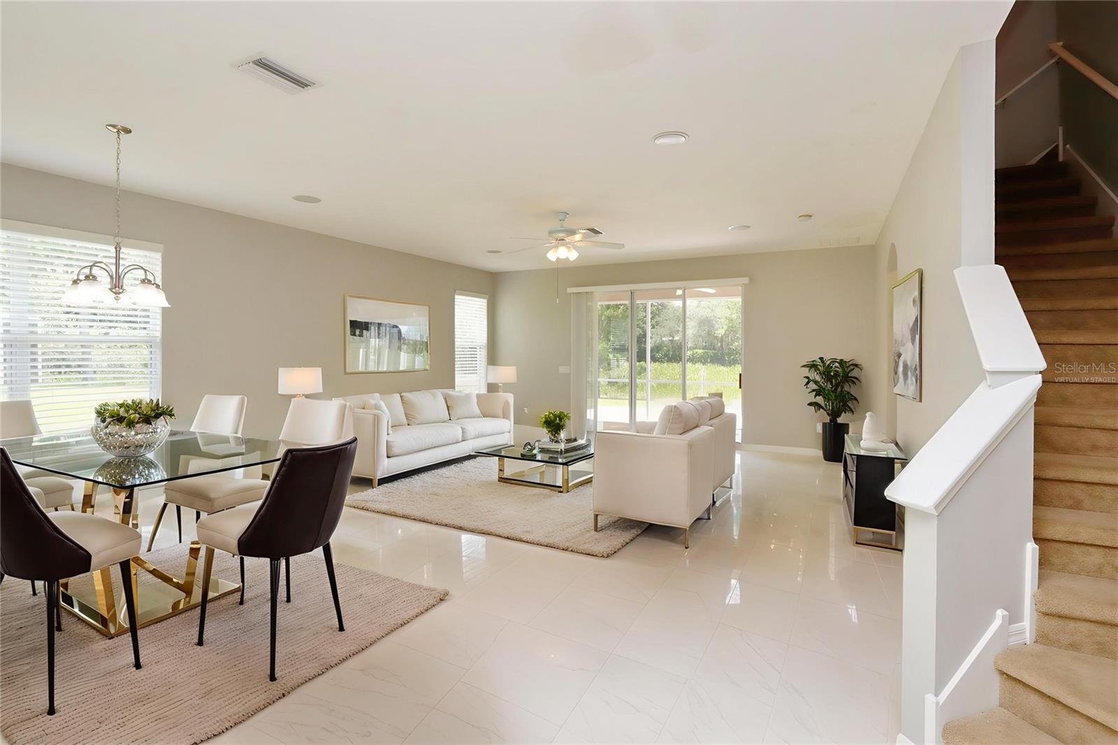 VIRTUALLY STAGED - Living/dining room