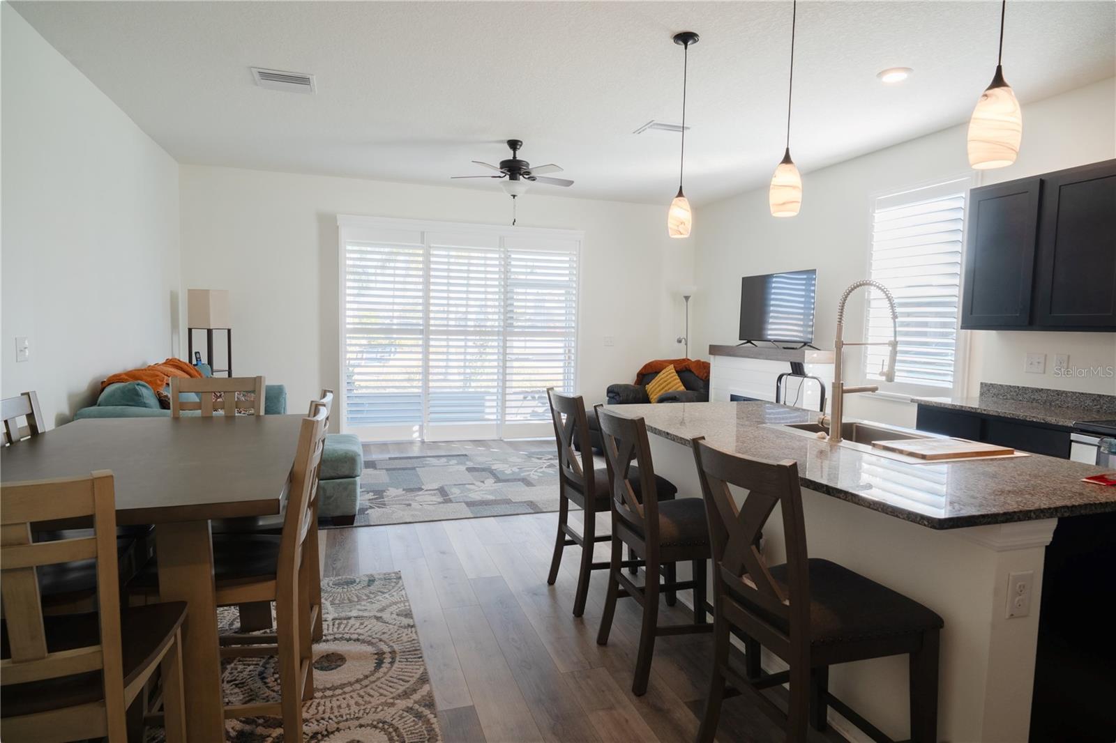 Dining room, Kitchen, and Living Room area
