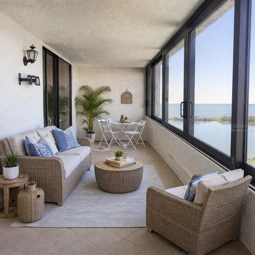 Virtually staged balcony