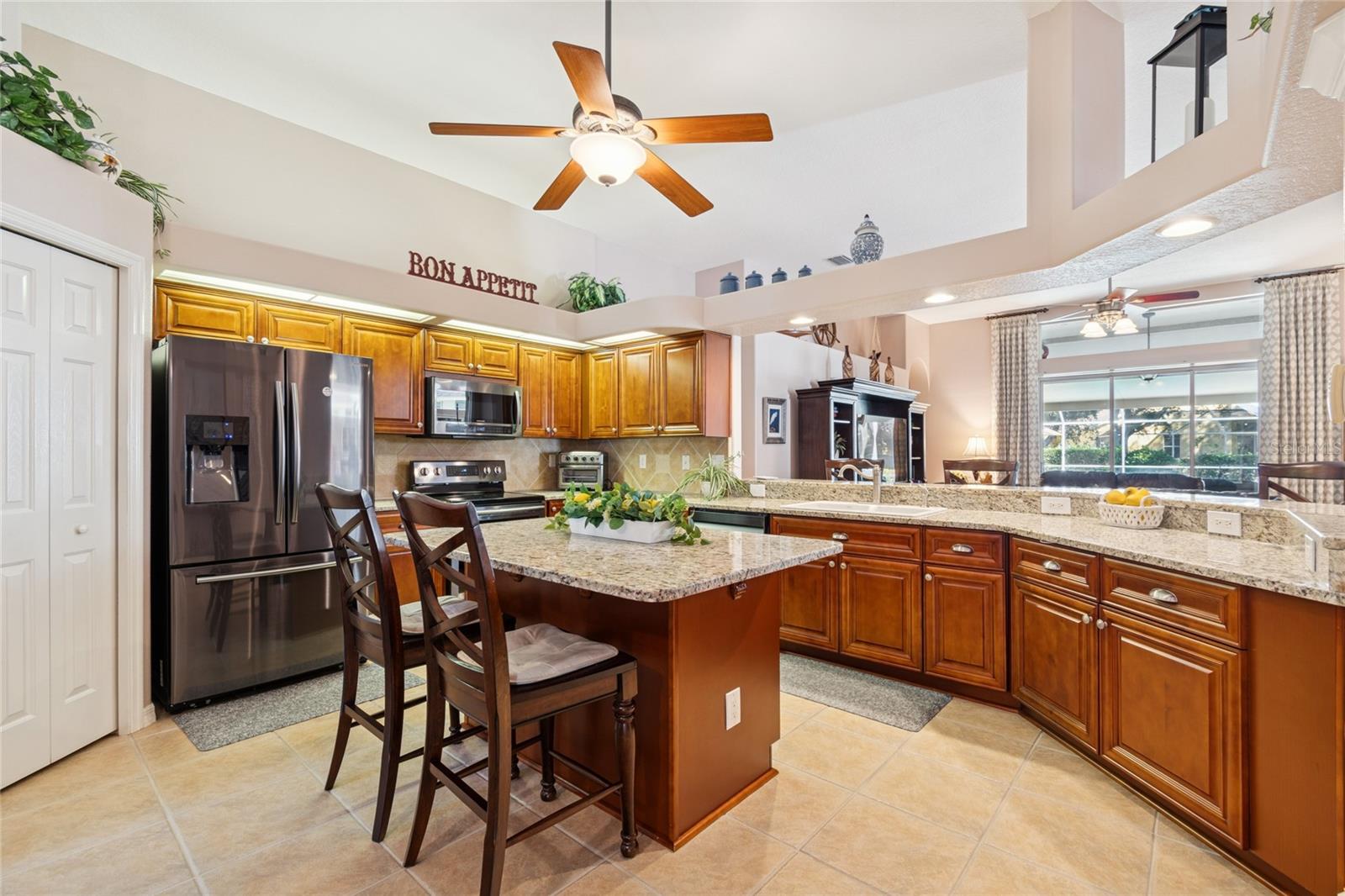 KITCHEN AND ISLAND VIEW