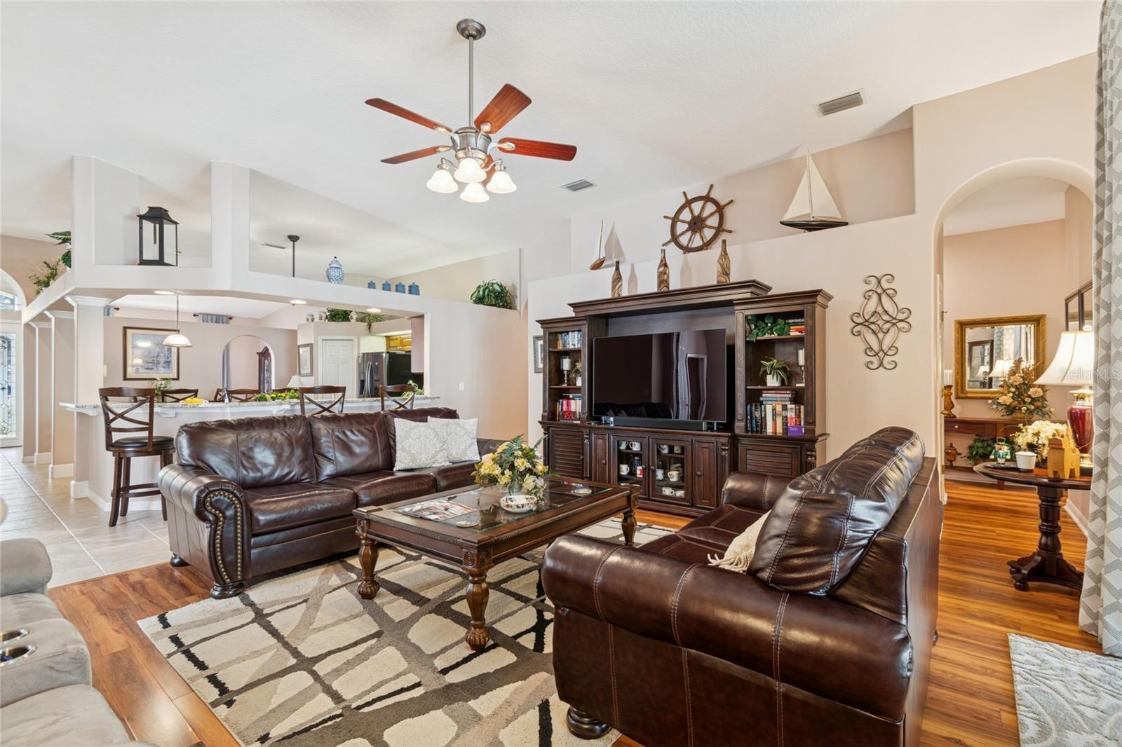FAMILY ROOM WITH VIEW OF KITCHEN