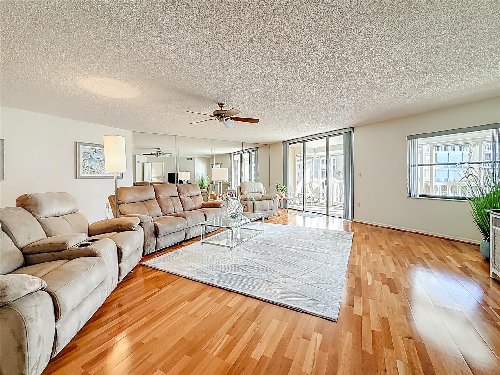 Another view of the living space that looks out to the balcony
