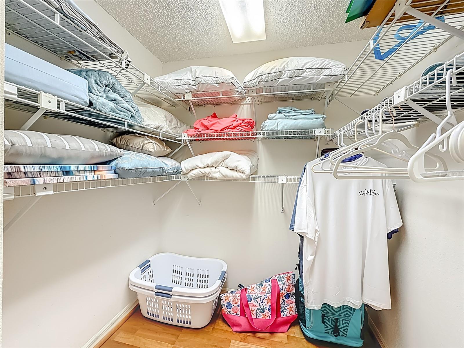 There are 2 walk-in closets in the primary bathroom