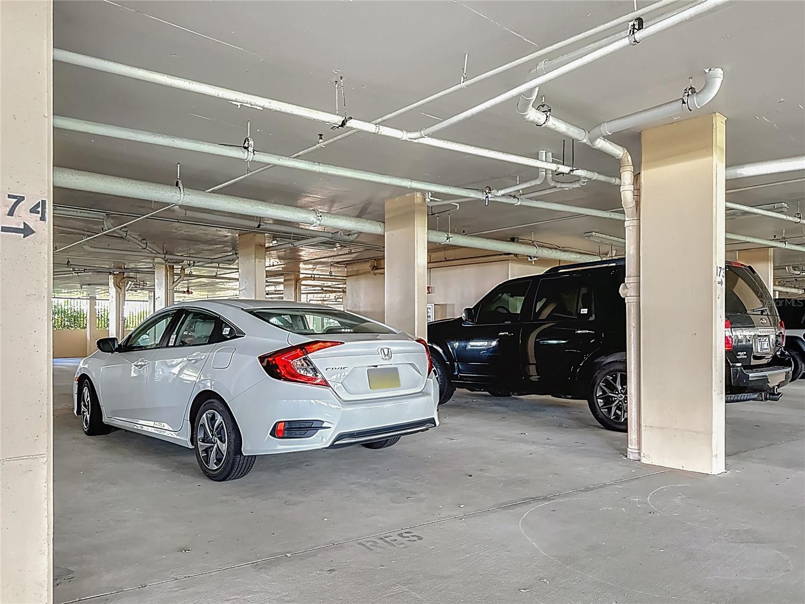 Parking space in the garage under the building