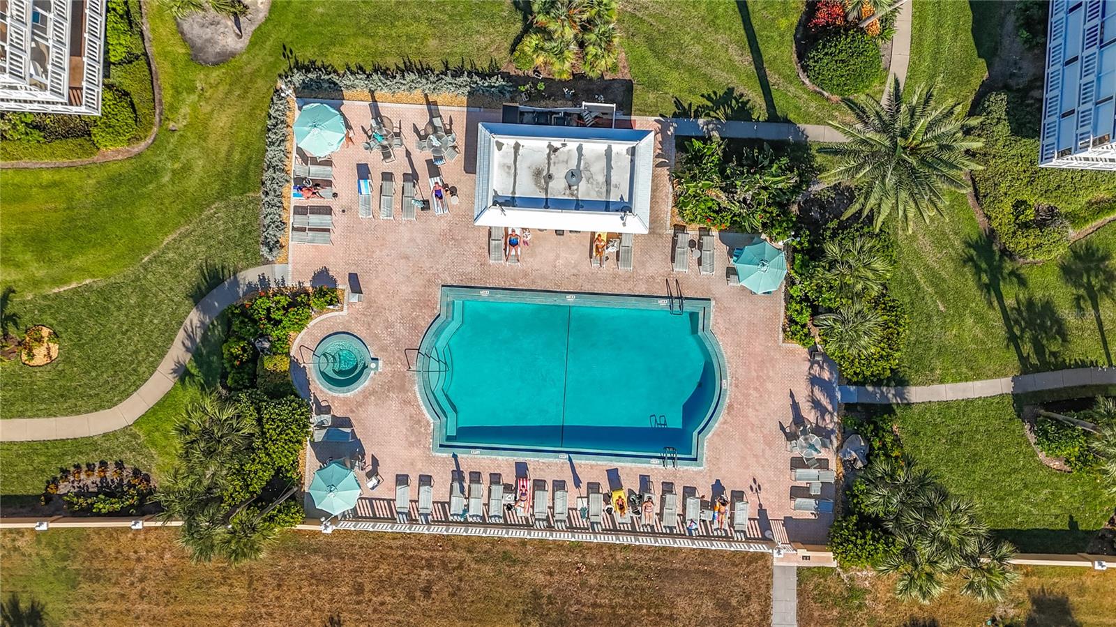 Another view of one of the pools and spa area at Silver Sands.  There is a gate that you use to walk out to the beach