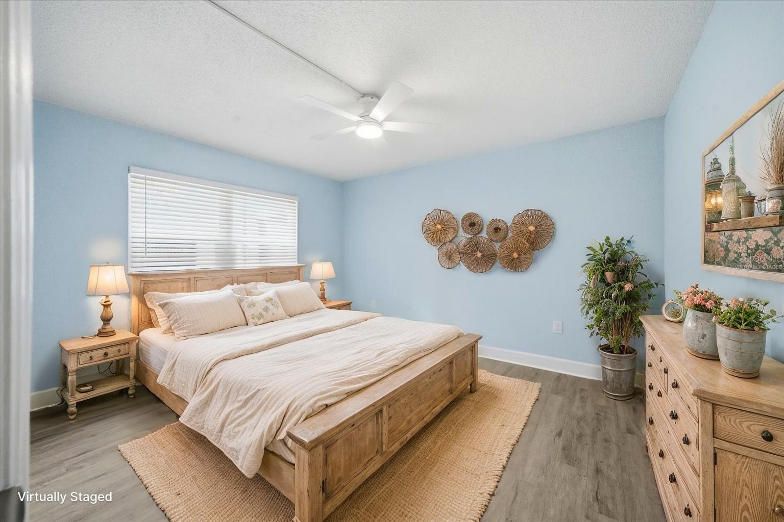 Virtually staged guest bedroom