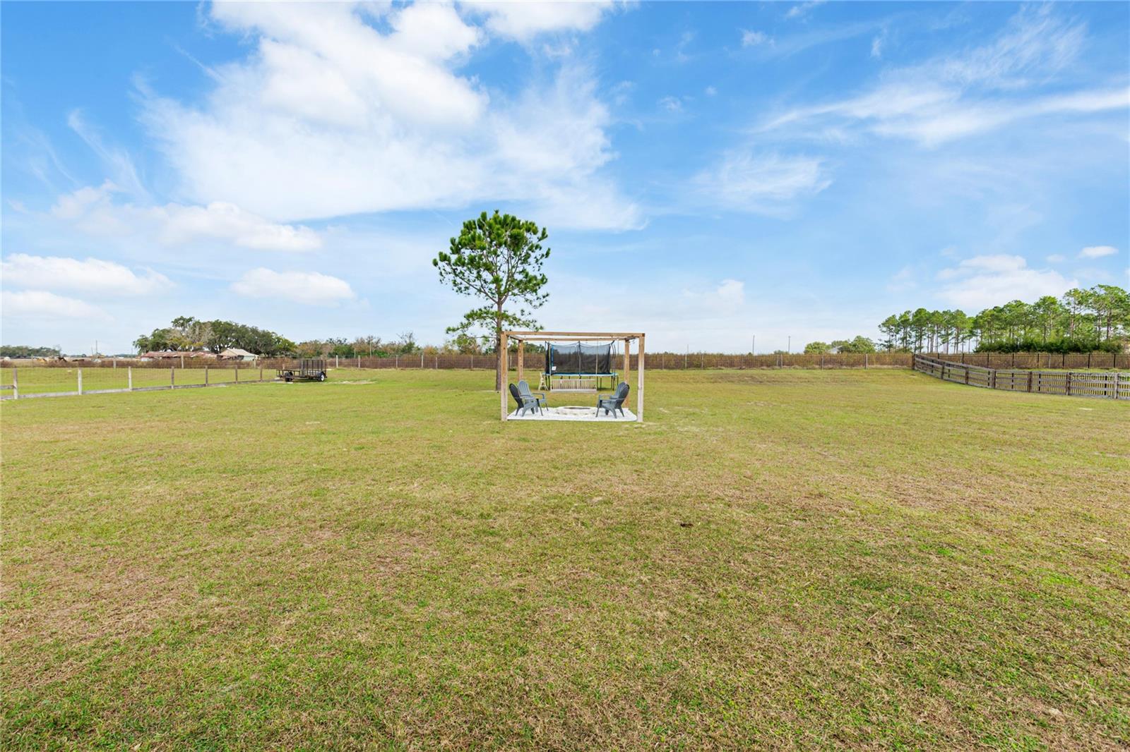 Back yard with fire pit