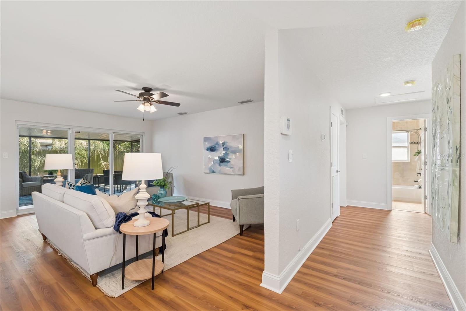 The main hall was widened to allow for a spacious and roomy feel to the home.