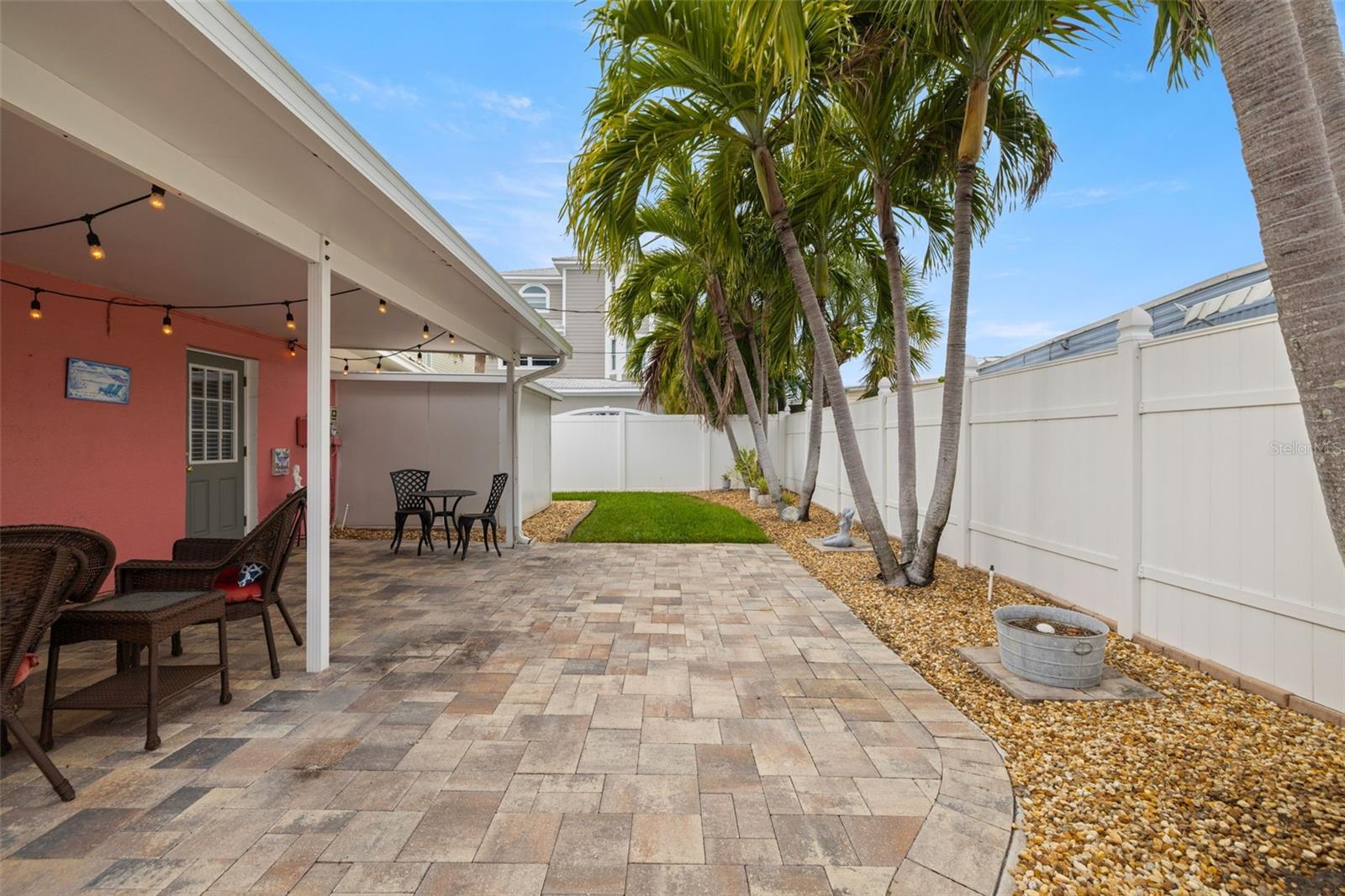 Covered patio for outdoor relaxation
