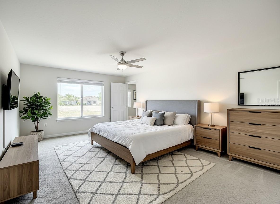 Virtually staged bedroom 3.