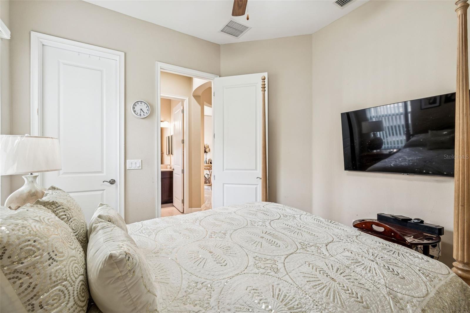 Well-sized secondary bedroom with convenient access to a full bath