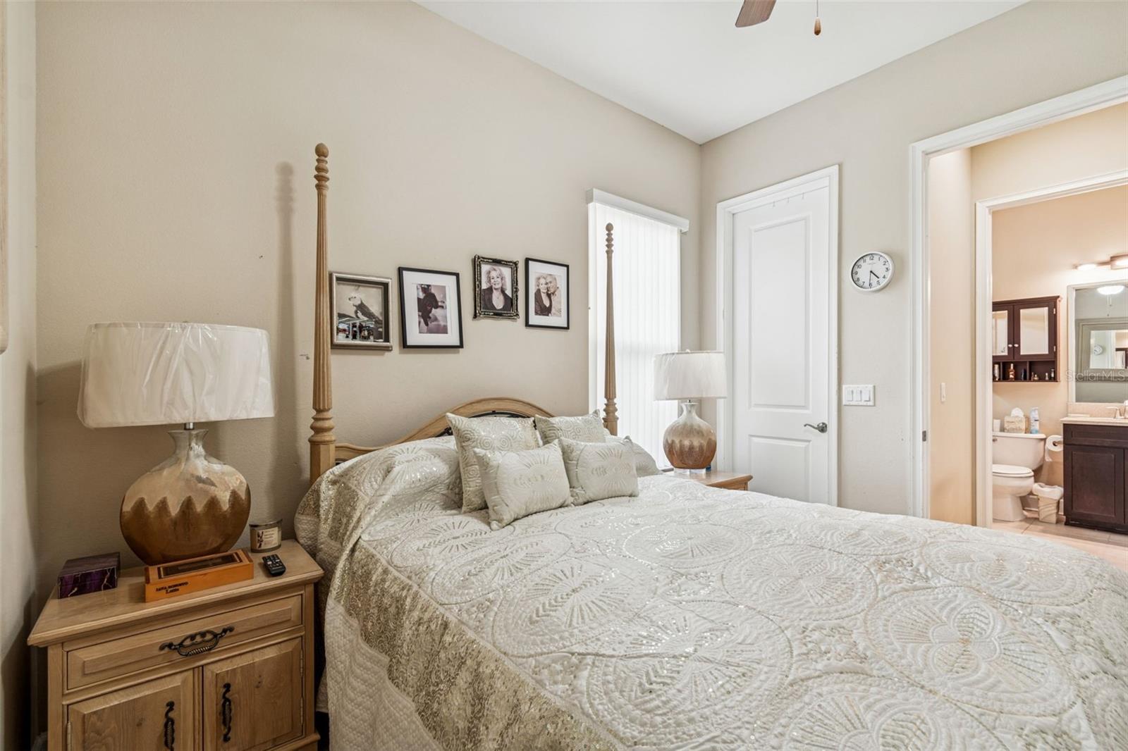 Well-sized secondary bedroom with convenient access to a full bath