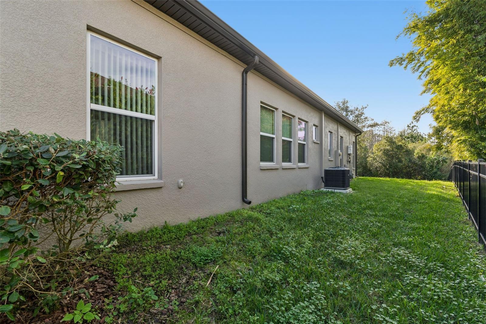 Private, fenced backyard with lush, manicured lawn