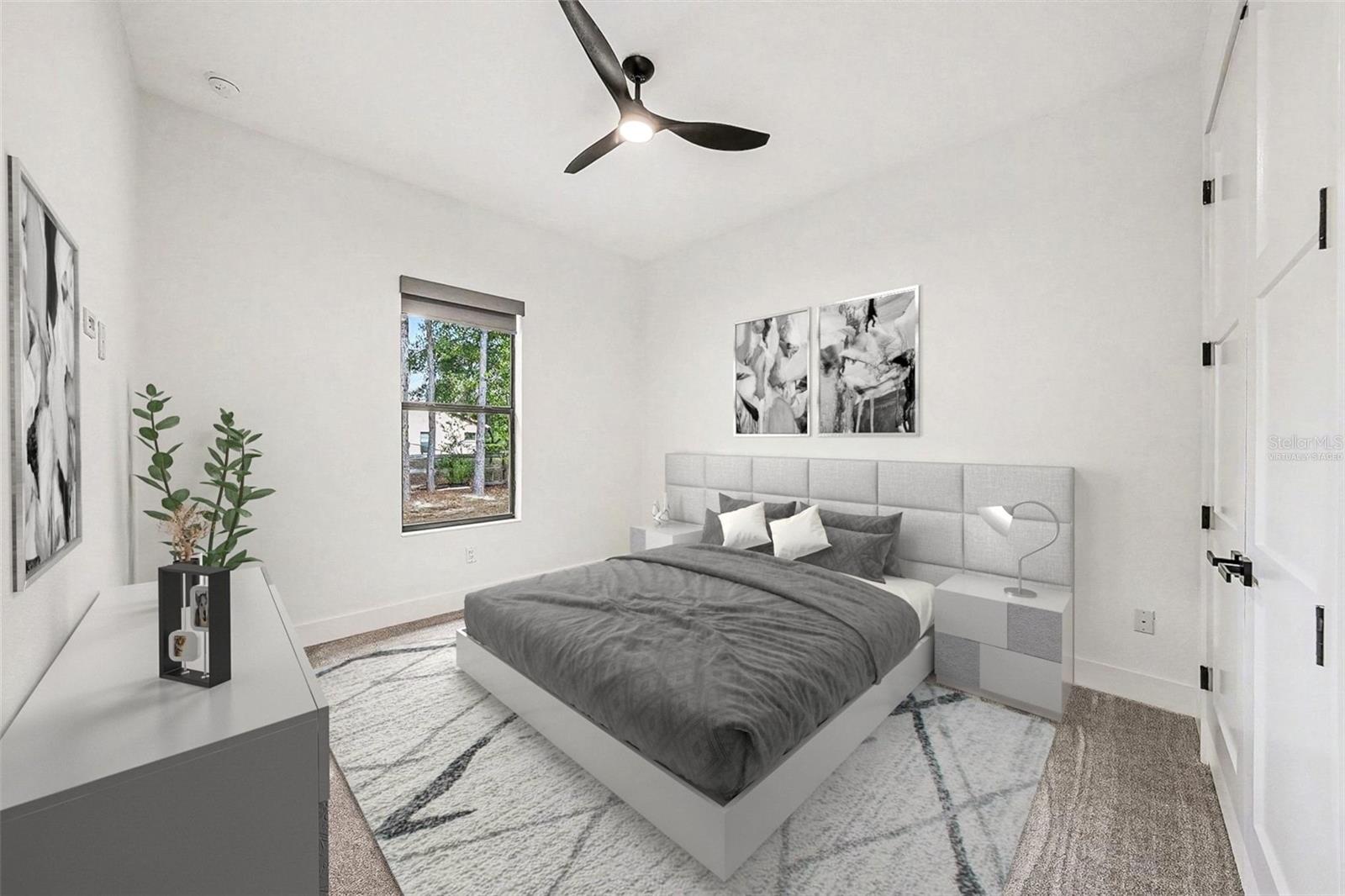 Guest room #2, virtually staged