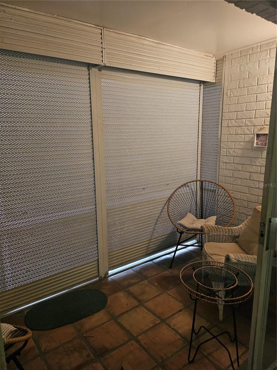 Florida room with Hurricane Shutters