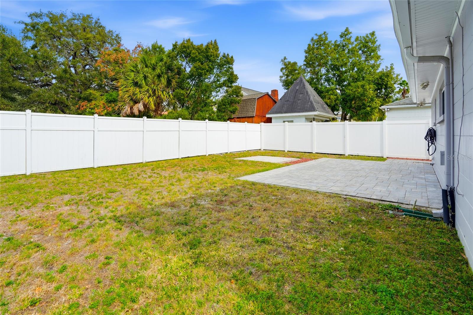 Fully fenced back yard