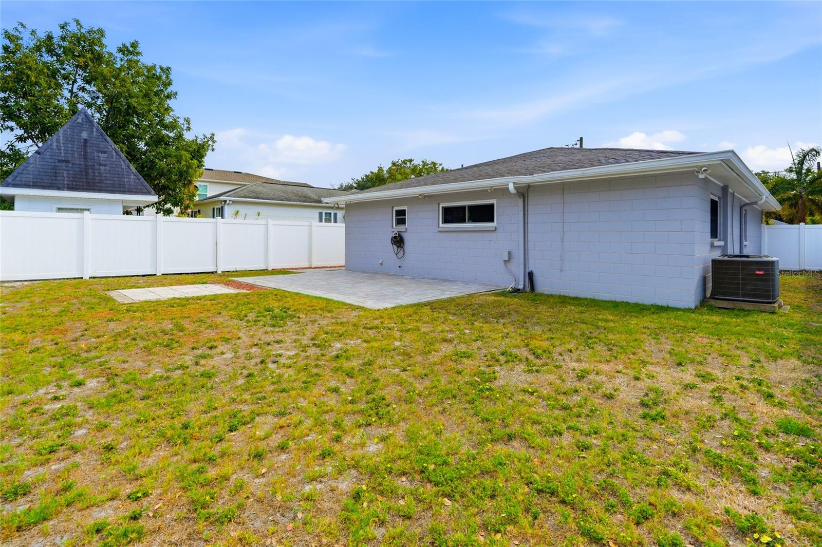 extra pad ready for hot tub with elecrical