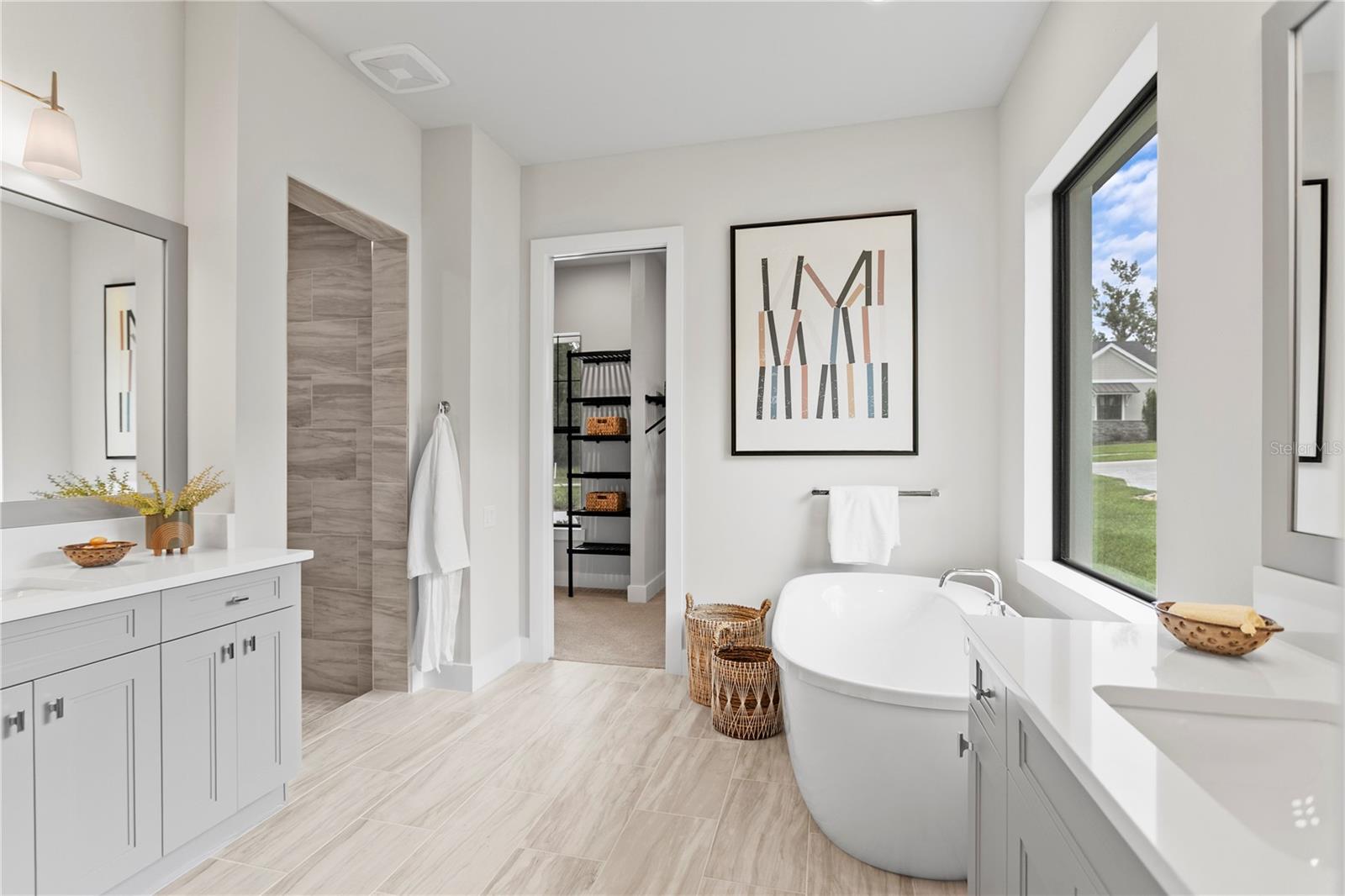 Owners Suite Bath with freestanding tub