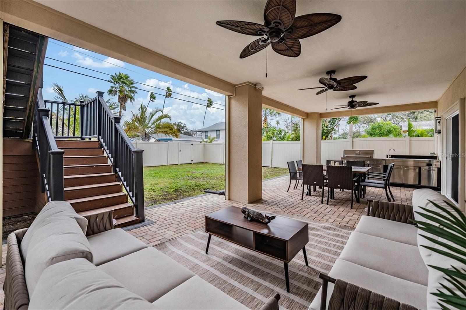 Downstairs Patio with Built-in Kitchen and Retractable Screens