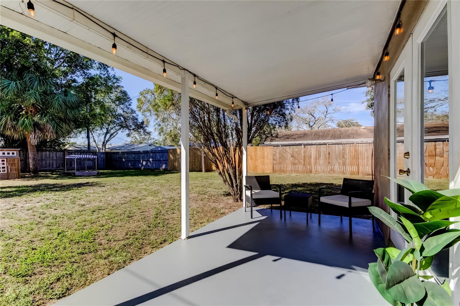 Covered backyard patio for Al fresco dining